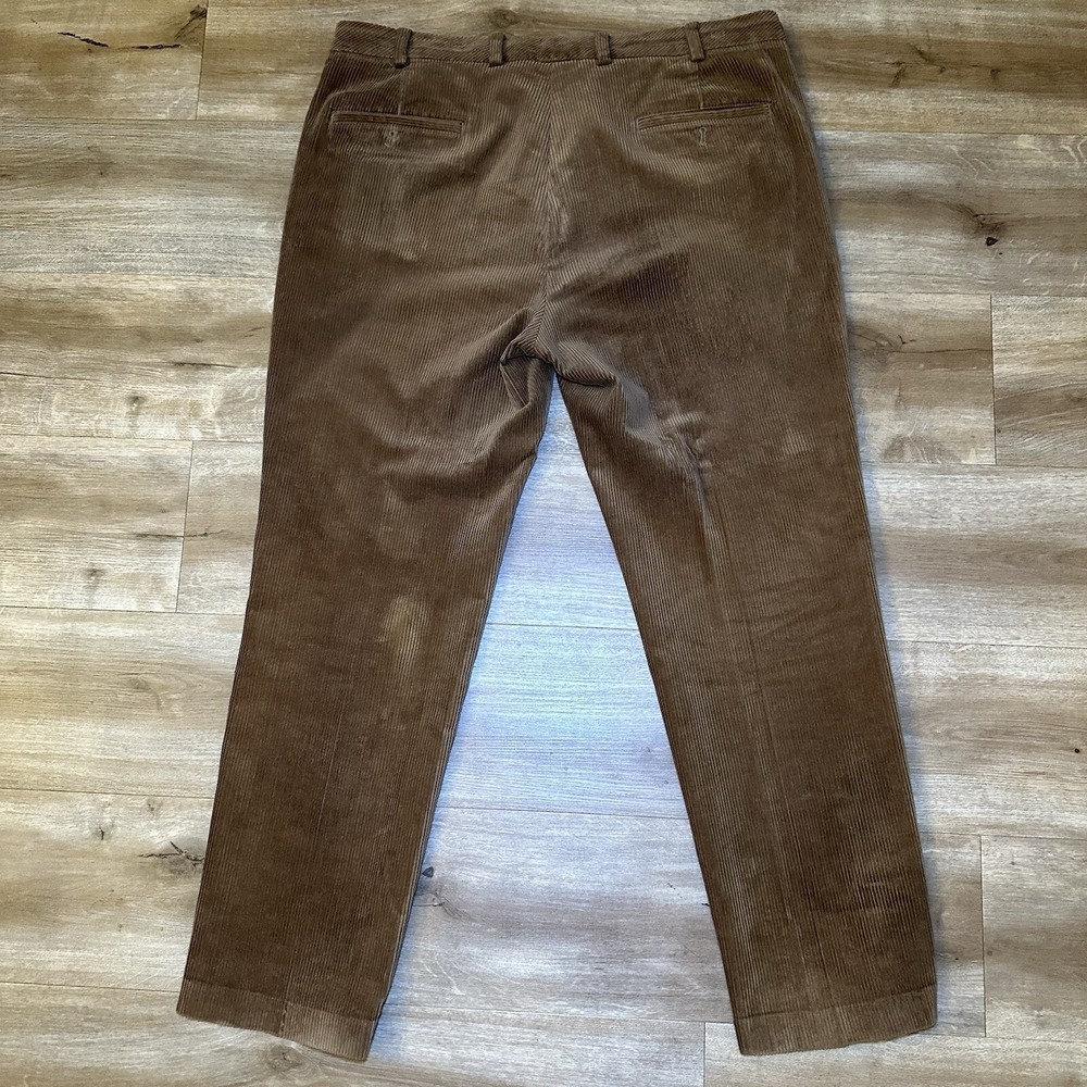 Brooks Brothers Corduroy Pants Mens 38x30 Brown Clark Fit Straight Leg Trousers - Picture 2 of 11